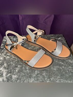 Silver glitter sandals